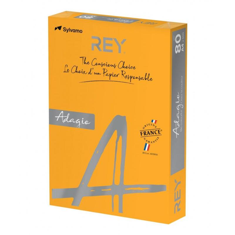 PAKIET Papier ksero REY ADAGIO, A4, 80gsm, 70 pomarańczowy intense *RYADA080X415 R100