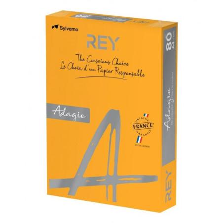 PAKIET Papier ksero REY ADAGIO, A4, 80gsm, 70 pomarańczowy intense *RYADA080X415 R100
