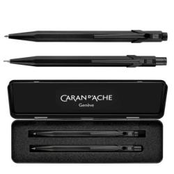 Zestaw długopis 849 i ołówek 844 CARAN D'ACHE Black Code, w etui, czarny