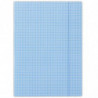 Teczka z gumką DONAU, karton, A4, 400gsm, 3-skrz., niebieska w kratę