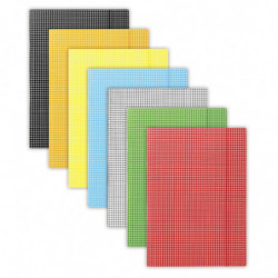 Teczka z gumką DONAU, karton, A4, 400gsm, 3-skrz., niebieska w kratę