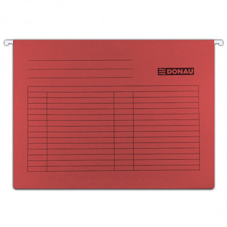PAKIET Teczka zawieszkowa DONAU, A4, 230gsm, czerwona