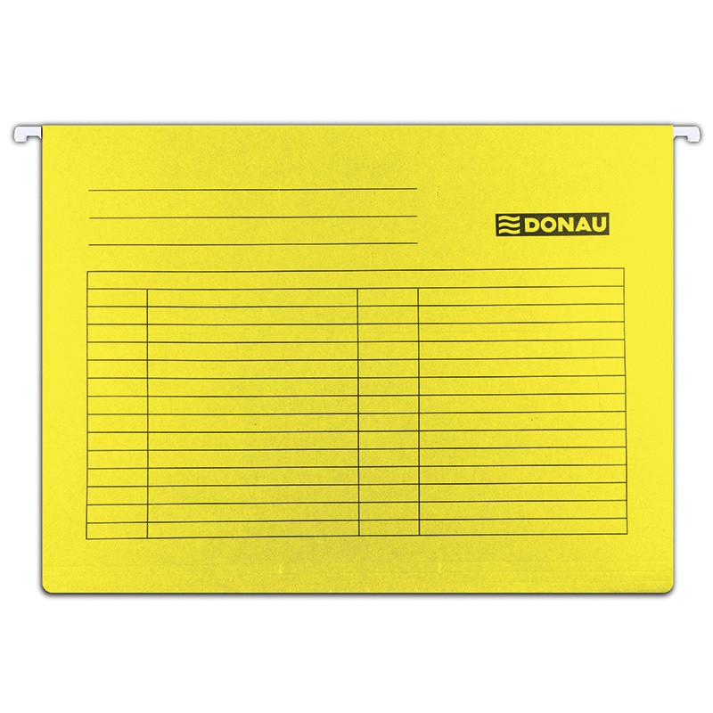 PAKIET Teczka zawieszkowa DONAU, A4, 230gsm, żółta