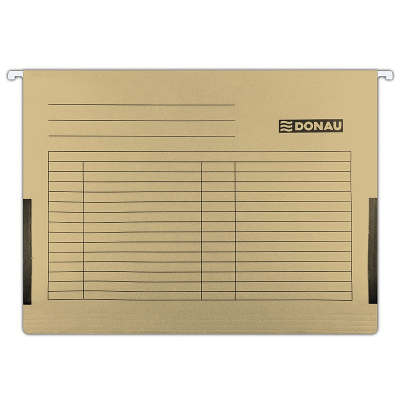 PAKIET Teczka zawieszkowa DONAU z boczkami, A4, 230gsm, brązowa