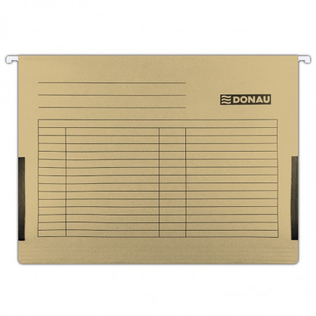 PAKIET Teczka zawieszkowa DONAU z boczkami, A4, 230gsm, brązowa