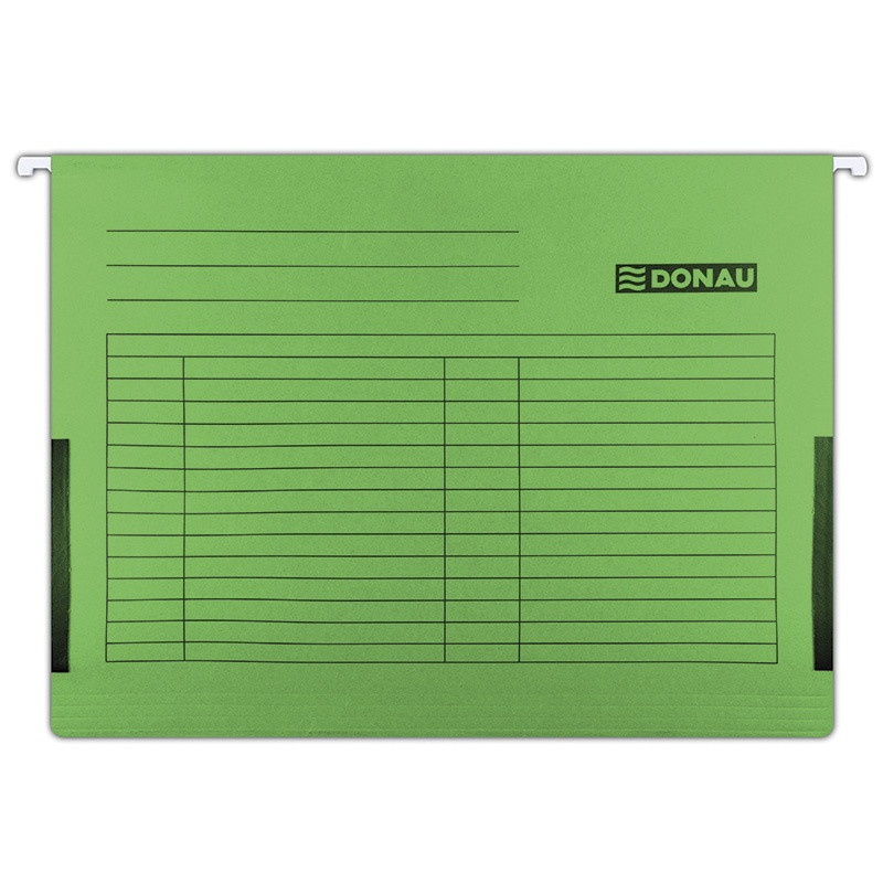 PAKIET Teczka zawieszkowa DONAU z boczkami, A4, 230gsm, zielona