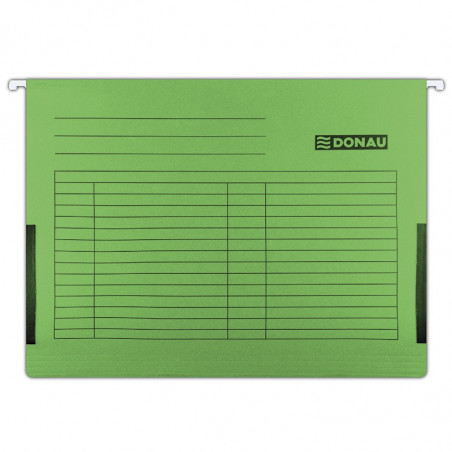 PAKIET Teczka zawieszkowa DONAU z boczkami, A4, 230gsm, zielona
