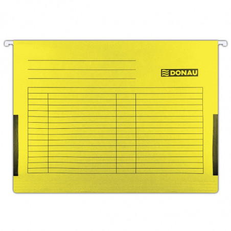 PAKIET Teczka zawieszkowa DONAU z boczkami, A4, 230gsm, żółta