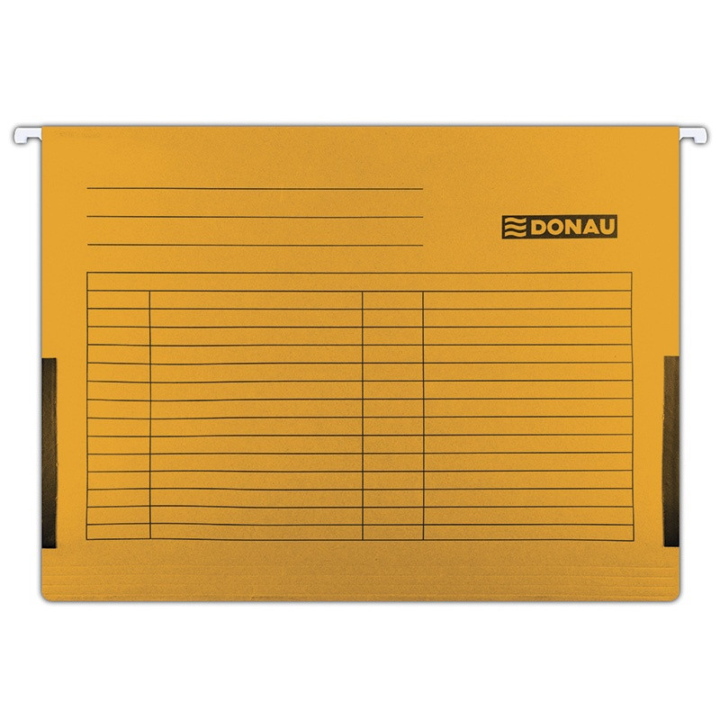 PAKIET Teczka zawieszkowa DONAU z boczkami, A4, 230gsm, pomarańczowa