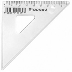 PAKIET Ekierka DONAU, mała, 8,5cm, 45°, transparentna