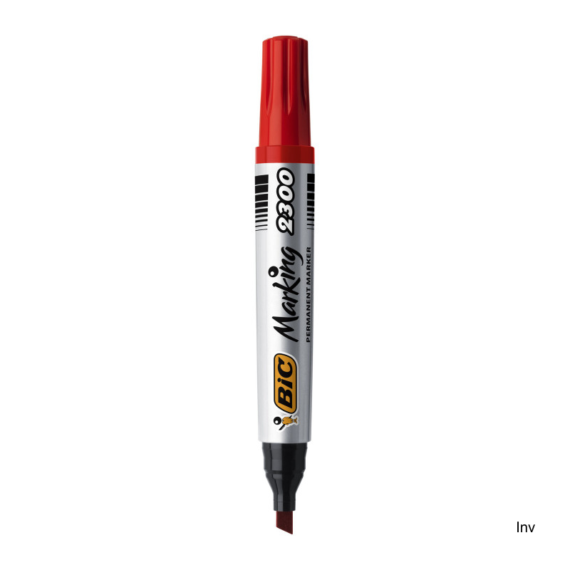 Marker permanentny BIC Fine czerwony 2.2 mm, tusz na bazie alkoholu, 1100 m długości linii pisania