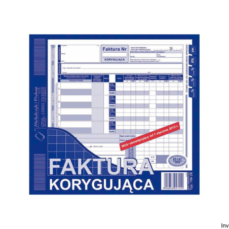 Faktura korygująca 2/3 A4 Michalczyk i Prokop