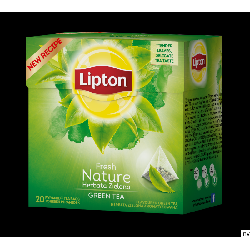 Herbata Lipton Piramid Green Fresh Nature 20 torebek zielona