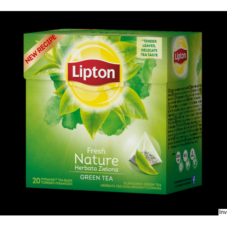 Herbata Lipton Piramid Green Fresh Nature 20 torebek zielona