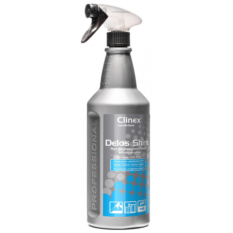 Płyn CLINEX Delos Shine, do mycia i pielęgnacji mebli, pozostawia połysk, 1l