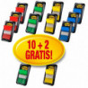Zestaw promocyjny zakładek POST-IT (680 -P10+2), PP, 25,4x43,2mm, 10x50 kart.+2x50 GRATIS, mix kolorów