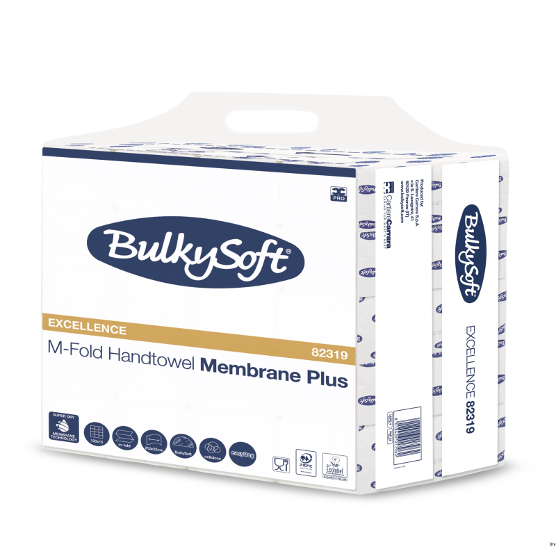 Ręcznik papierowy BULKYSOFT M-Fold Luxury 82319 Membrane Plus, 3 warstwy, 1800 listków
