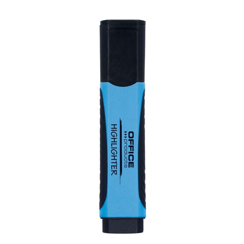 PAKIET Zakreślacz fluorescencyjny OFFICE PRODUCTS z gumowym uchwytem, 2-5mm, niebieski