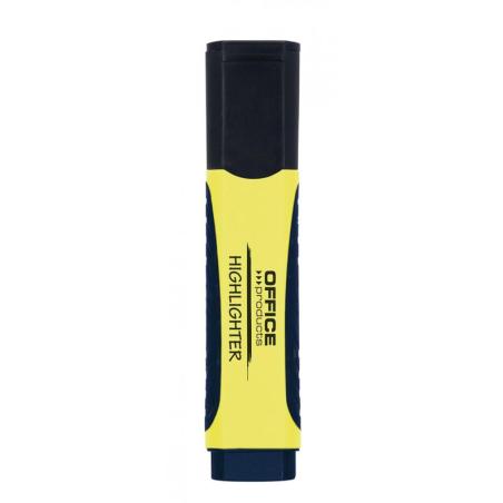 PAKIET Zakreślacz fluorescencyjny OFFICE PRODUCTS z gumowym uchwytem, 2-5mm, żółty
