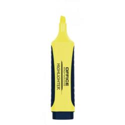 PAKIET Zakreślacz fluorescencyjny OFFICE PRODUCTS z gumowym uchwytem, 2-5mm, żółty