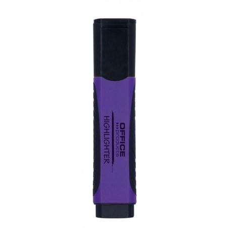 PAKIET Zakreślacz fluorescencyjny OFFICE PRODUCTS z gumowym uchwytem, 2-5mm, fioletowy