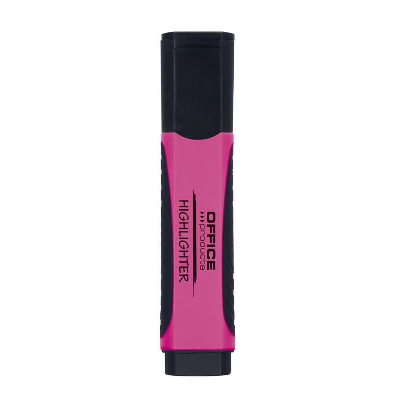 PAKIET Zakreślacz fluorescencyjny OFFICE PRODUCTS z gumowym uchwytem, 2-5mm, różowy