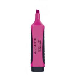 PAKIET Zakreślacz fluorescencyjny OFFICE PRODUCTS z gumowym uchwytem, 2-5mm, różowy
