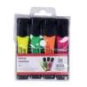 Zestaw zakreślaczy fluorescencyjnych OFFICE PRODUCTS z gumowym uchwytem, 2-5mm, 4 szt., w etui, mix kolorów