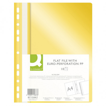 PAKIET Skoroszyt Q-CONNECT, PP, A4, standard, 120/170mikr., wpinany, żółty