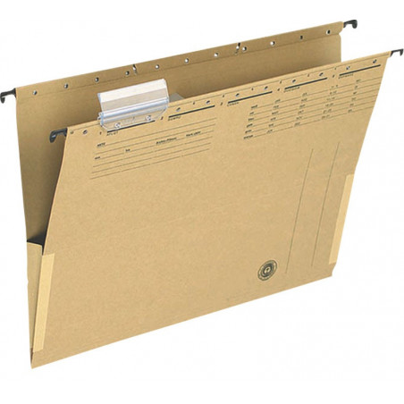 PAKIET Teczka zawieszkowa Q-CONNECT z boczkami, karton, A4, 250gsm, jasnobrązowa