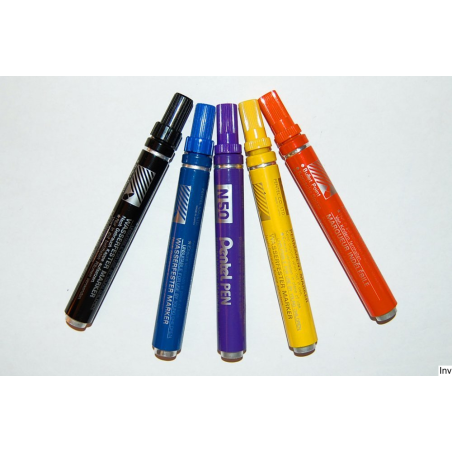 Marker permanentny żółty 1,5 mm PENTEL z okrągłą końcówką, wodoodporny, do metalu, szkła, plastiku i papieru