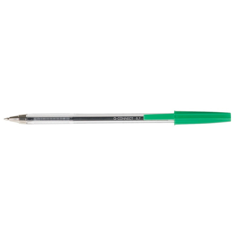 PAKIET Długopis Q-CONNECT z wymiennym wkładem 0,7mm (linia), zielony