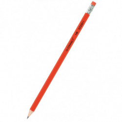 Ołówek drewniany z gumką Q-CONNECT HB, lakierowany, czerwony, 12 szt.