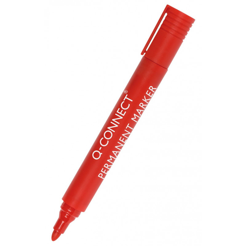 PAKIET Marker permanentny Q-CONNECT, okrągły, 2-3mm (linia), czerwony