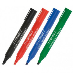 PAKIET Marker permanentny Q-CONNECT, ścięty, 3-5mm (linia), czarny