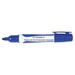 Marker do tablic Q-CONNECT Premium, gum. rękojeść, okrągły, 2-3mm (linia), niebieski, 10 szt.