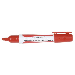 Marker do tablic Q-CONNECT Premium, gum. rękojeść, okrągły, 2-3mm (linia), czerwony, 10 szt.