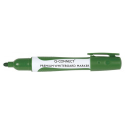 Marker do tablic Q-CONNECT Premium, gum. rękojeść, okrągły, 2-3mm (linia), zielony, 10 szt.