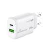 Ładowarka MEDIARANGE 25W, szybkie ładowanie, 1xUSB-C + 1xUSB-A, biały