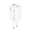 Ładowarka MEDIARANGE 65W, szybkie ładowanie, 2xUSB-C + 1xUSB-A, biały