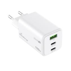 Ładowarka MEDIARANGE 100W, szybkie ładowanie, 2xUSB-C + 1xUSB-A, biały