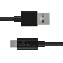 Kabel USB-C MEDIARANGE, USB 3.0, 1,8m, czarny
