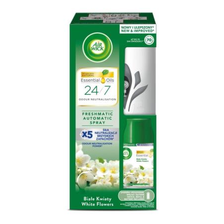 Automatyczny odświeżacz powietrza AIR WICK FRESHMATIC komplet z wkładem, białe kwiaty, 250 ml