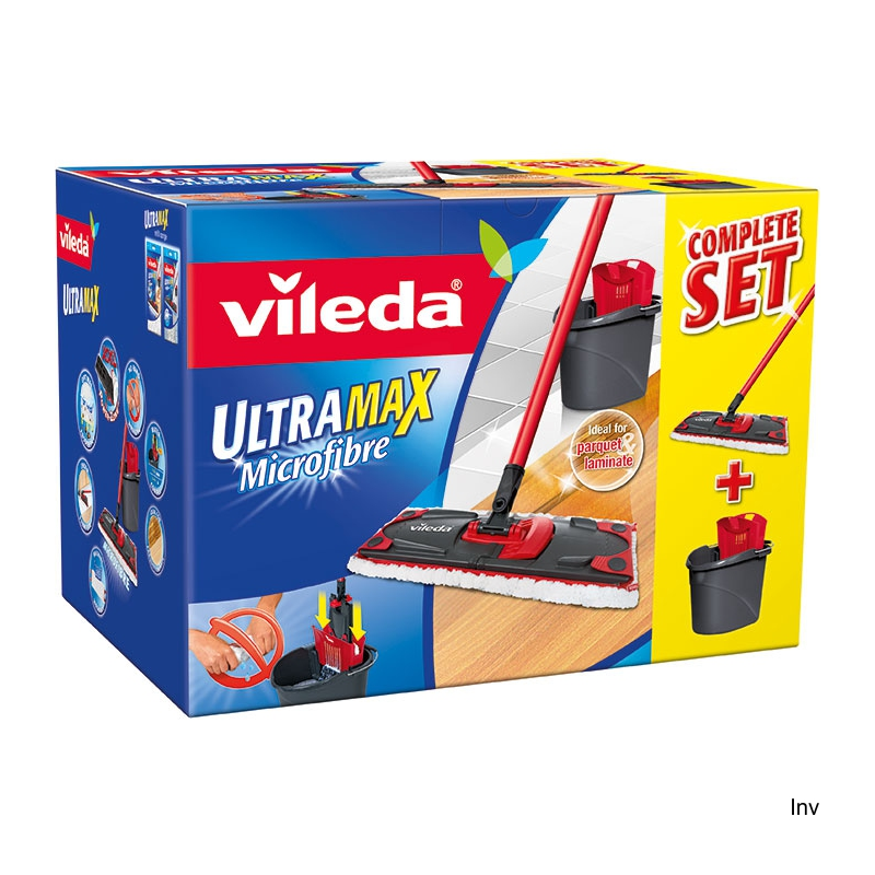Vileda ULTRAMAX zestaw mop płaski z wiadrem i kijem 11508