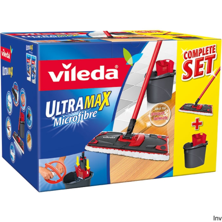 Vileda ULTRAMAX zestaw mop płaski z wiadrem i kijem 11508