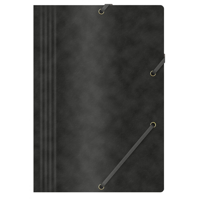 PAKIET Teczka z gumką OFFICE PRODUCTS, preszpan, A4, 390gsm, 3-skrz., czarna