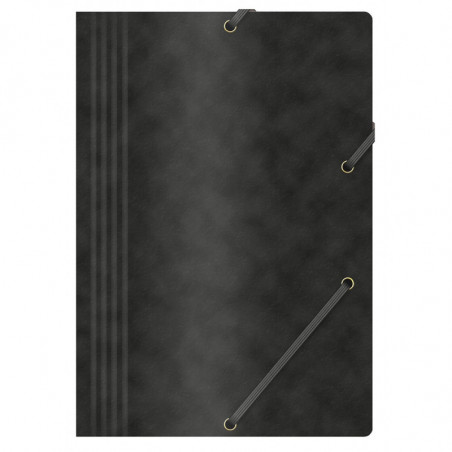 PAKIET Teczka z gumką OFFICE PRODUCTS, preszpan, A4, 390gsm, 3-skrz., czarna