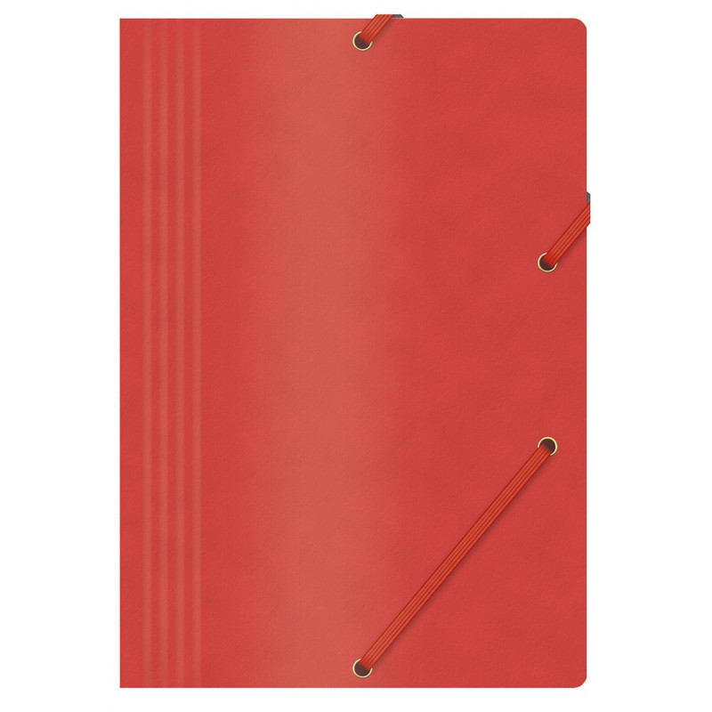 PAKIET Teczka z gumką OFFICE PRODUCTS, preszpan, A4, 390gsm, 3-skrz., czerwona