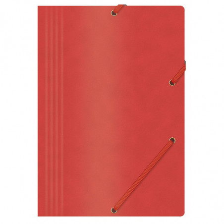 PAKIET Teczka z gumką OFFICE PRODUCTS, preszpan, A4, 390gsm, 3-skrz., czerwona