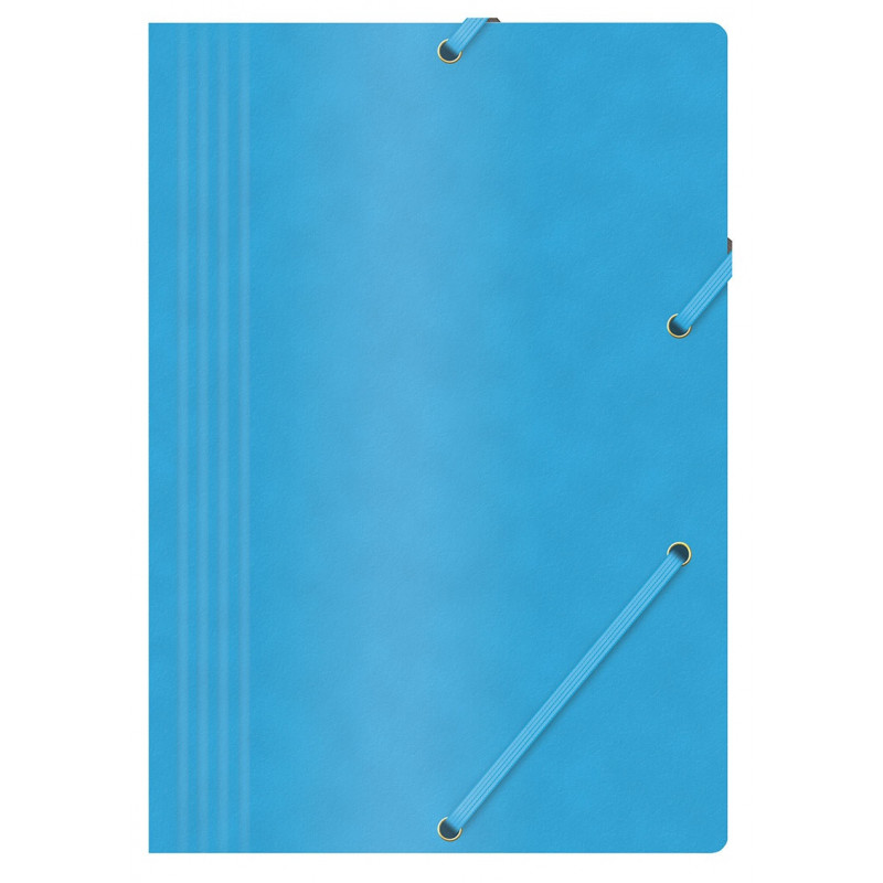 PAKIET Teczka z gumką OFFICE PRODUCTS, preszpan, A4, 390gsm, 3-skrz., niebieska